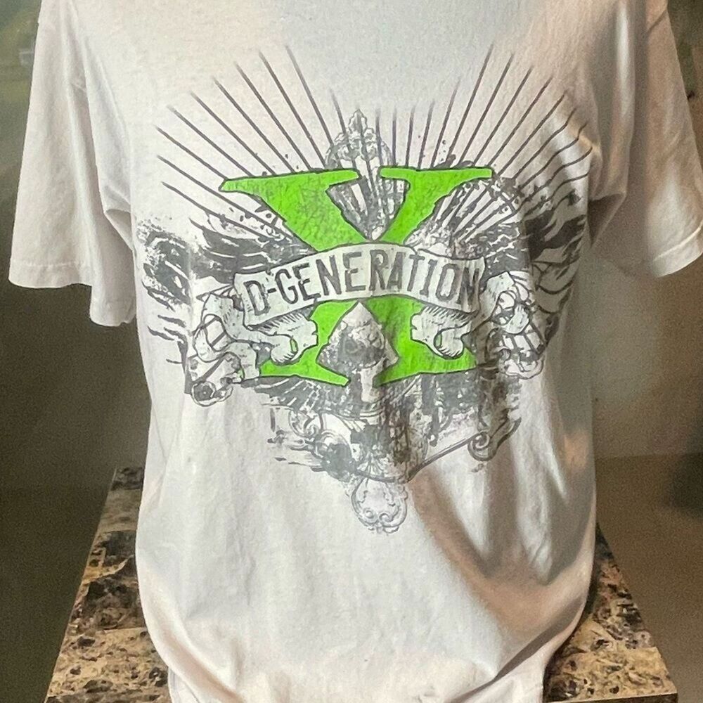 WCW - Degeneration X Tee - Green White - Vintage Tee-Shirt - Size XL - Wrestling